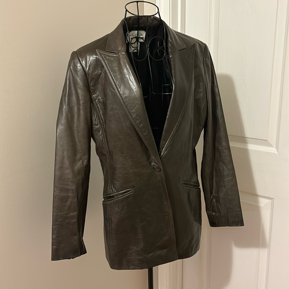 Vintage Oscar de la Renta Leather Blazer